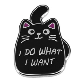 I Do What I Want Black Cat Small Lapel Pins Brooch for Women Teen Girls Boys Cute Novelty Enamel Cartoon Animal Backpacks Badges Hats Bags Pin Accessory Cat Lovers Gift