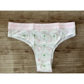 Victoria's Secret Nwt PINK Victorias Secret  High Waist Cotton Logo Brazilian Panty XL White  Palm