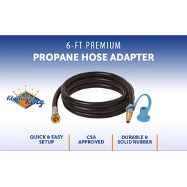 Flame King 72-inch Propane Thermo Plastic Hose Assembly, 1/4" Male Quick Disconnect Plug × 3/8" Female Flare Swivel, with 1/4" ID Hose for RV, Van, and Trailer