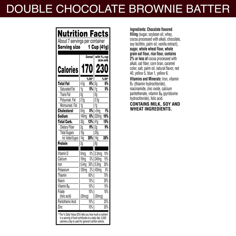 Kellogg's Krave Cold Breakfast Cereal, Kids Snacks, Double Chocolate, Brownie