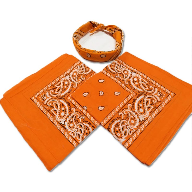 Trifong Bandana, 100% Cotton, Cashew Nut Pattern, Paisley Handkerchief, Unisex,
