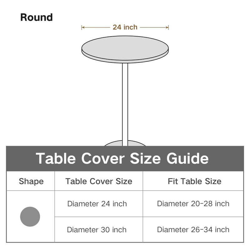 Nacuci Small Round Fitted Table Cover Cocktail Table Topper Cap
