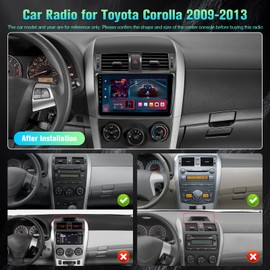 Android 12 Car Radio for Toyota Corolla 2009 2010 2011 2012 2013 with Wireless Carplay Android Auto - 2+32GB 9 Inch IPS Touch Screen Head Unit for Corolla Stereo with GPS BT FM SWC + AHD Backup Camera