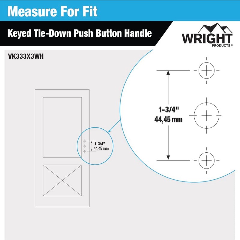 Wright Products - Tie Down Keyed Push Button Door Latch