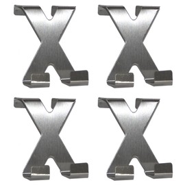 all-around24® 4 x Door Hooks in X-Shape Stainless Steel Towel Hooks – Coat Hooks – Hook – Towel Holder – Clothes Hooks – Wardrobe Hooks (Pack of 4)