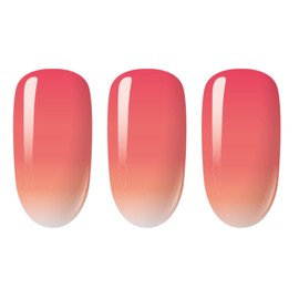 Completely Cured Gel Nail Stickers, 28pcs Gel Nail Strips, Protect from UV Because no Need UV Light lamp (Deep Sunset 28 pcs)