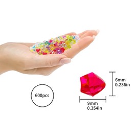 Qaixwuyi 600 Stück Deko Diamanten Bunt Acryl Kristallsteine Edelsteine für Kinder Kristall Acryl für Hochzeiten Vasenfülle Tischdekorationen Kunsthandwerke Deko Piraten-Schatzsuche