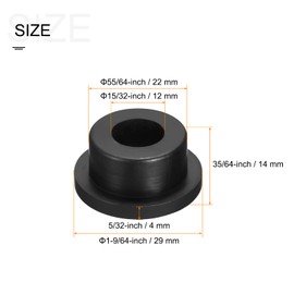 MECCANIXITY Rubber Grommet Mount Dia 55/64" (22mm) Round T Type for Organizing and Protecting Cord Pack of 4