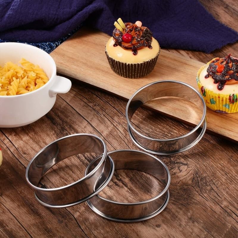 Walquicks 6Pcs Crumpet Rings, Stainless Steel 4 Inch English Muffin