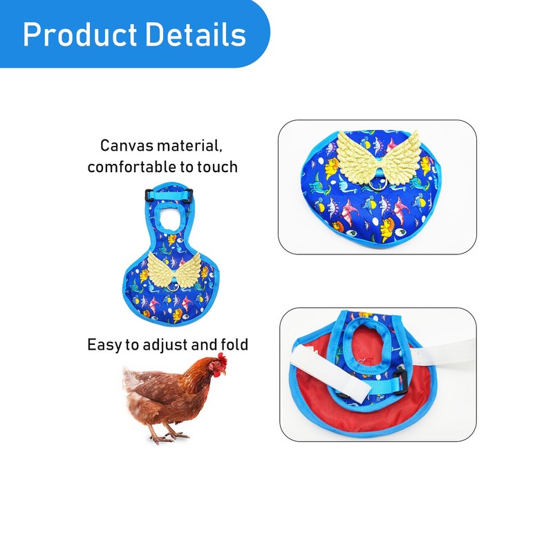 TUKEVA Chicken Training Harness, Comfortable Chicken Training Harness, Adjustable Chicken