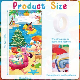 HOWAF Christmas July Door Cover, July Christmas Door Banner Party Decoration for Summer Xmas Mele Kalikimaka Party Supplies Santas Hawaiian Xmas Banner