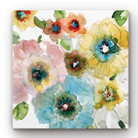 Renditions Gallery Nature Art Prints for Home Decor Colorful Blooming of Spring Floral Abstract Art Wall Hanging Canvas for Bedroom Dining Living Room Office Home Kitchen Wall Decor - 24"X24"
