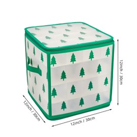 Christmas Tree Ball Organizer Wreath Storage Container Hard Plastic Foldable Design for Old World Christmas Ornaments Gift Wrapping Organizer Storage Waterproof Case with 64 Padded Compartments
