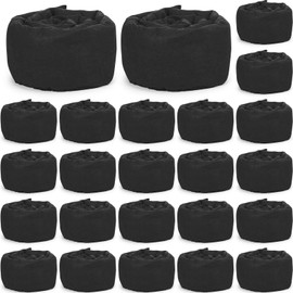 Sabary 24 Pcs Water Barrier 5 ft x 6.5 inch Absorbent Flood Barriers Home Sandless Sand Bags for Flooding Reusable Water Absorber Snake for Rain Hurricane Garage Basement Door (Black)