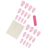 24Pcs Pink Press on Nails Medium Almond Fake Nails with