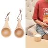 2Pcs Camping Mug Drinking Tea Cup Rubber Wood Mini Portable