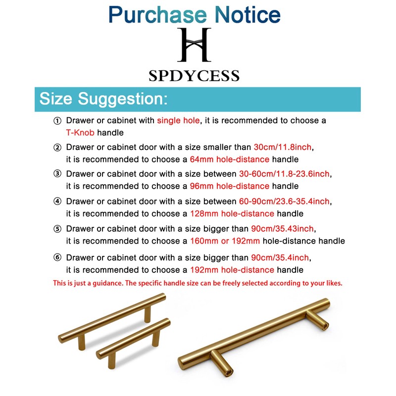 SPDYCESS Pack of 10 T Bar Handles, Brushed Cabinet Door