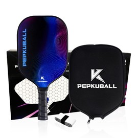 Blue Fiberglass Pickleball Paddles Set - Lightweight & Durable Rackets with Comfort Grip, Includes 1 Paddle Cover,1 Grip Tape, for Indoor/Outdoor Play (Blue)