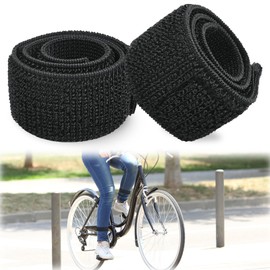 IHLOOTD Pack of 2 Bicycle Trouser Clips, Trouser Protector, Black, Trouser Leg Clip, Elastic Velcro Strap, Bicycle Trouser Band for Outdoor Cycling, Jogging, Hiking, Mountaineering