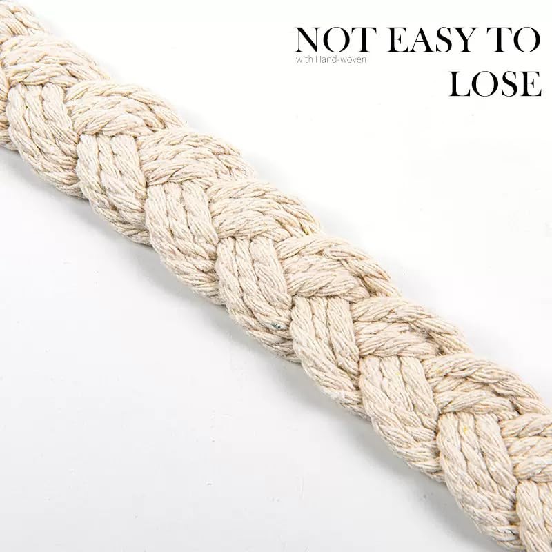 2 Pcs Natural Cotton Rope Curtain Tiebacks Handmade Braided Curtain