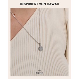 Purelei® Letter Coin Chain (Gold, Silver), Women's Necklace Initial Made of Durable Stainless Steel with Gemstones, Waterproof Jewellery with Pendant Letter A to Z, 50-55 cm Length Adjustable,