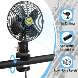 Universal UTV Cooling Fan Compatible with Polaris RZR Can am Maverick X3 Honda Talon Kawasaki SXS 1.5-2.0inch Roll Cage Mount 12v Cool Air Overhead Fan