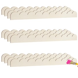 Scalloped Decorative Wood Trim Unfinished Scalloped Wood Molding DIY Wooden Moulding Trim for Home Wall Window Cabinet Shelf Door Frames Decoration (15.75in x 1.57in, 12 Pack)