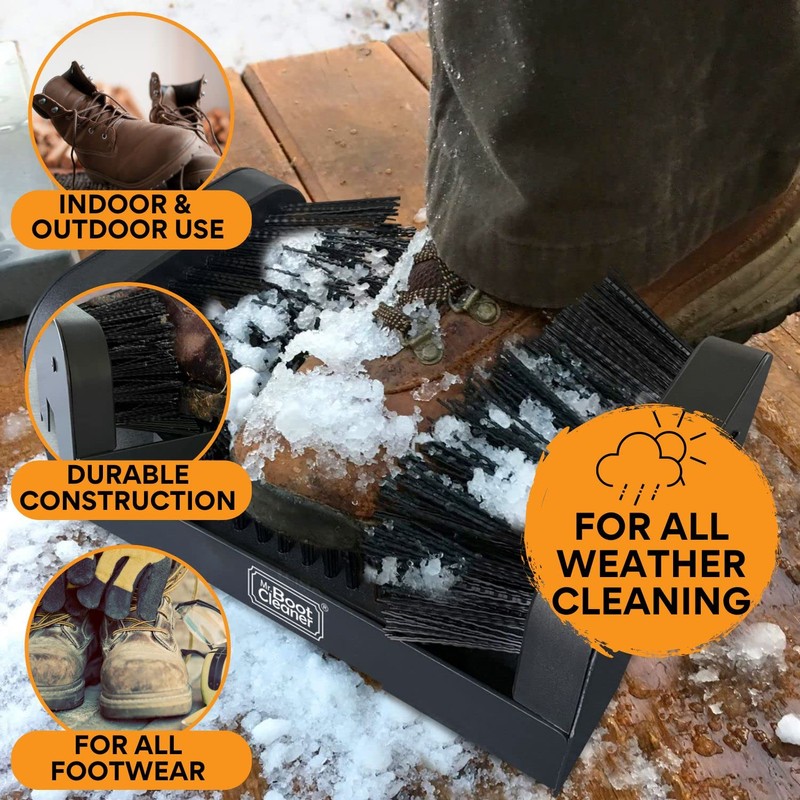 Heavy Duty Boot Brush Cleaner Outdoor Floor Mount or Portable