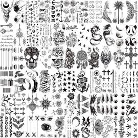 Temporary Tattoos Women Men Fake Tattoo Stickers Face Neck Arm Children Tattoo Temporary Flower Star Tattoo Kits Boys Girl Tattoos To Stick On The Skin