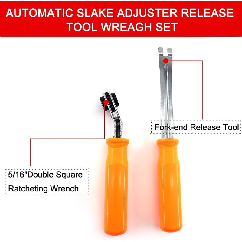 MEKOTRIN 2PCS Automatic Slack Tools, 5/16" Brake Adjustment Tool Ratcheting