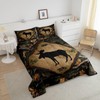 Jungle Moose Silhouette Comforter Set Green Camo Botanical Leaves Bedding