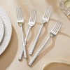 KINGSTONE 12 Piece Hammered Dinner Forks Set, 18/10 Stainless Steel