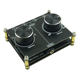 3.5mm AUX Cable Switcher, 4 Input 1 Output, AUX 1/8" Source Stereo Splitter, Audio Selector Box, Signal Switch with Volume Control for Home Audio
