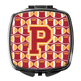 Caroline's Treasures Letter P Football Cardinal and Gold Compact Travel Mirrors, Multicolor