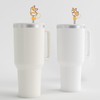 Whaline 4Pcs Corgi Straw Cover Cap Cute Dog Reusable Silicone