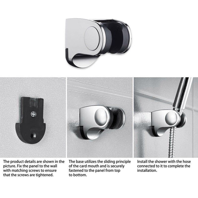 Wall Mount Handheld Shower Head Bracket Adjustable Angle Bathroom Shower