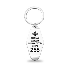 ENSIANTH Asylum Hospital Movie Inspired Gift Gotham City Keychain Comic Book City Merch Villain Gotham City Keychain (CA Asylum key)