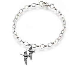 b26 geese fine lead free English Pewter charm on a belcher link chain anklet bracelet