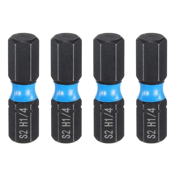 sourcing map 4pcs H1/4 SAE Hex Screwdriver Bit 1/4" Hex