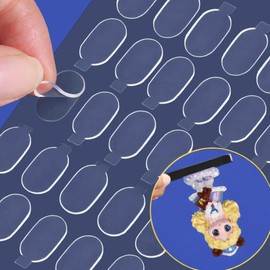 Clear Removable Gel Glue Putty for Museum Action Figures, 0.31x 0.51 Sticky Dots Clear Double Sided Removable,Sticky Tack for Wall Hanging,Wax Mounting Putty (300 PCS)-with Tweezers