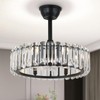 Finktonglan Crystal Ceiling Fans with Lights and Remote, 20 inch