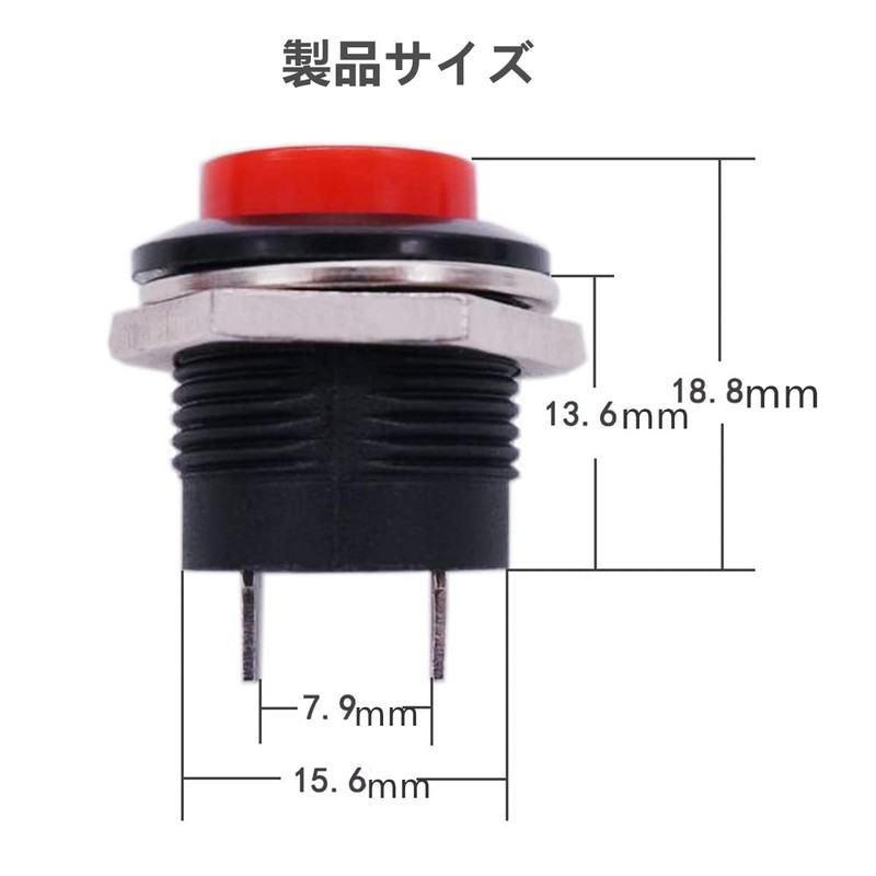YFFSFDC Push Button Switch SPST Moment Push Button Switch 6A/125V