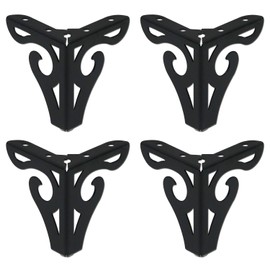 T Tulead Furniture Legs Feet Iron Sofa Feet Hollow Out Modern Cabinet Legs 4-Inch Height Matte Black Decorative Feet Pack of 4 for Dresser Bed Table Wardrobe,Include Screws