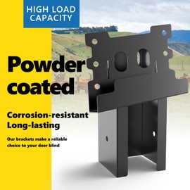 Magacyo Deer Stand Brackets with Powder-Coated Steel – Versatile 4x4 Composite Angle Brackets for Outdoor Platforms, Deer Hunting Stands, Treehouses, and Shooting Shelters –(Set of 8, Black)