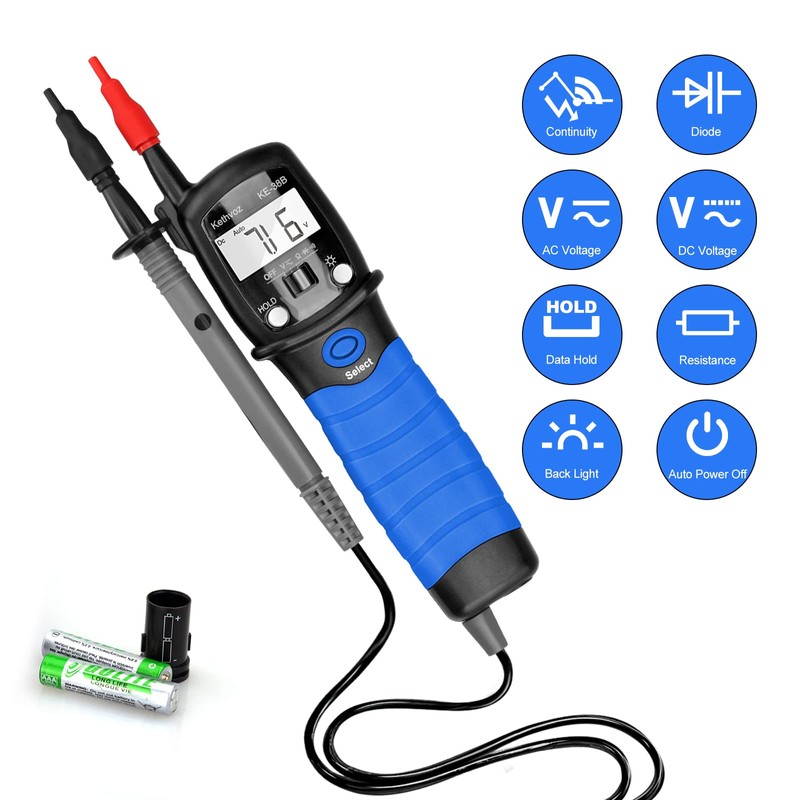 Digital Multimeter Voltage Continuity Meter, Kethvoz Handheld Electrical Tester Pen
