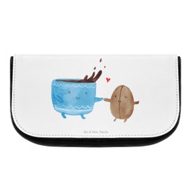 Mr. & Mrs. Panda Coffee Bean Cosmetic Bag, White, Hand Drawn