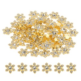 PATIKIL 200 Pcs Flower Crystal Rhinestone Embellishments, 13mm Flatback Glass Rhinestones with Craft Gems Crystal Decoration Button for Clothes DIY Crafting Jewelry Making, Transparent