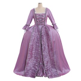CosplayDiy Women's Queen Marie Antoinette Rococo Ball Gown Gothic Victorian Dress Costume Purple XXL