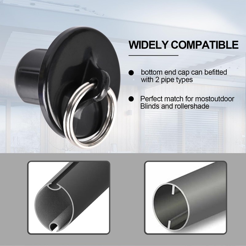 Universal 3-Pack Bungee Pull Ring End Cap Kit,Replacement Shade Parts