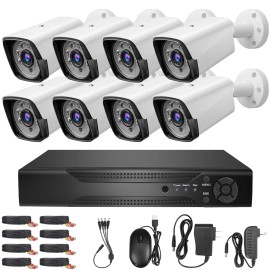 Unbranded 4/8CH DVR 1080P Security Camera System Outdoor H.265+ Lite Home Office  CCTV Kit - 8CH Camera System Kit